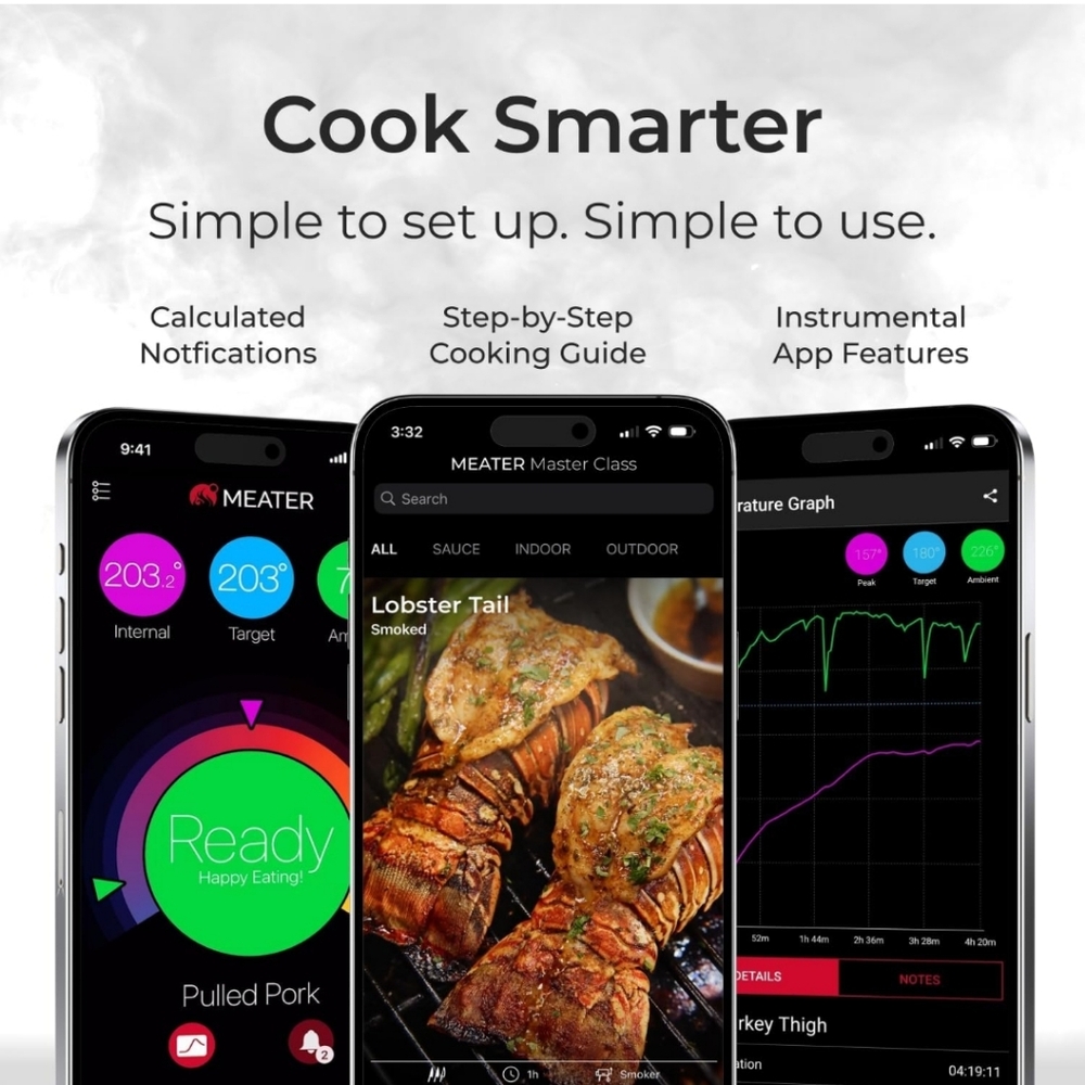 Men gifts Traeger MEATER Plus Bluetooth Wireless Meat Thermometer BarBQ - Picture 2 of 8